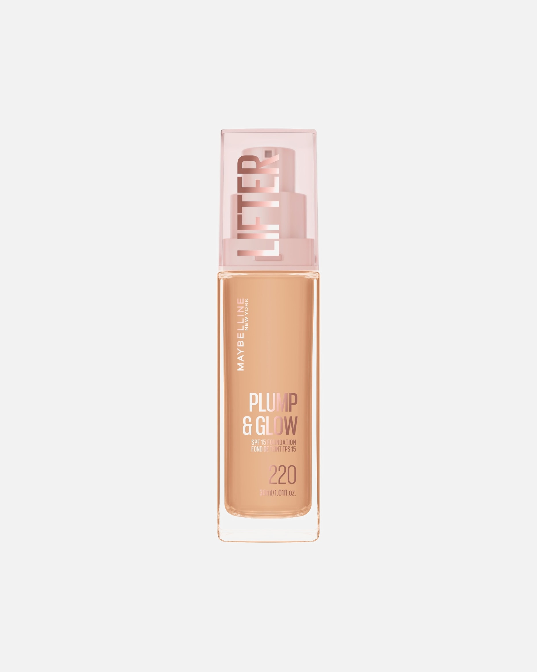 Fond de ten pentru Unisex Maybelline Lifter Plump and Glow Foundation 220