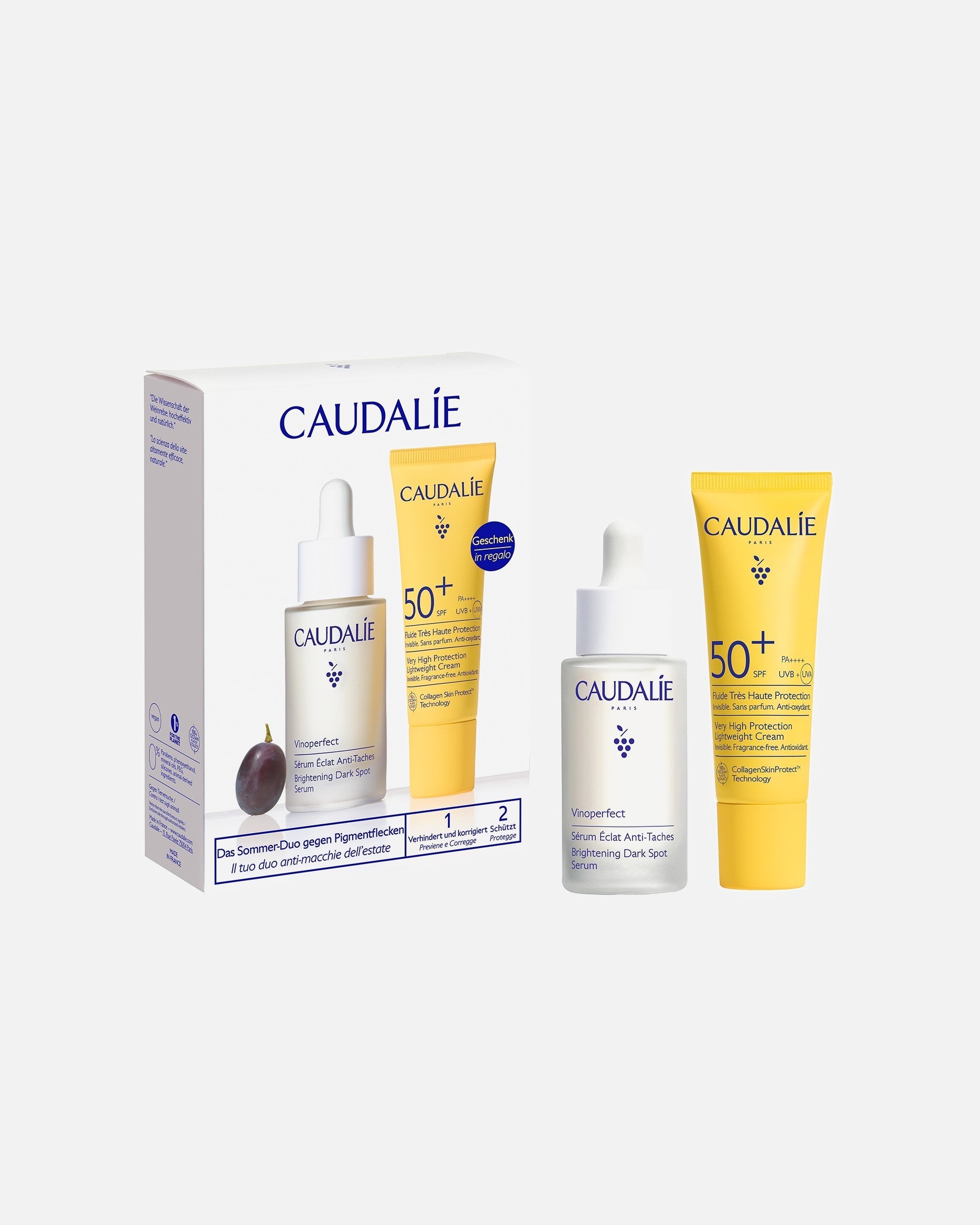 Set pentru ingrijirea faciala pentru Unisex Caudalie Vinoperfect Serum & Sun Care Set 2026