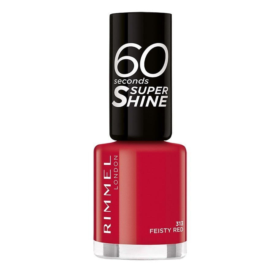 Lac de unghii pentru Rimmel London 60 Seconds Super Shine Nail 313 - Feisty Red