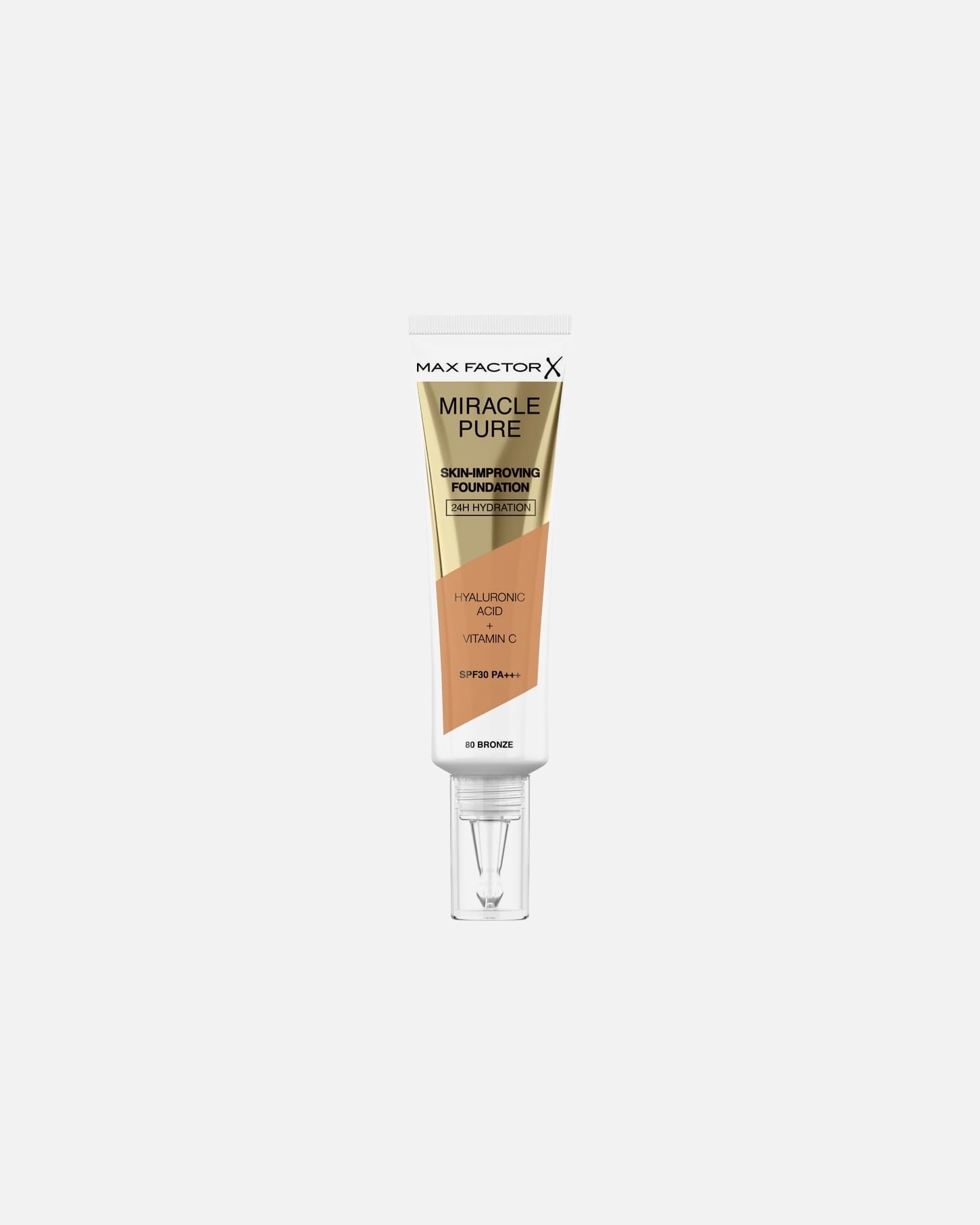 Corector pentru Unisex Max Factor Miracle Pure Foundation Hyaluronic Acid + Vitamina C SPF30 80 Bronze