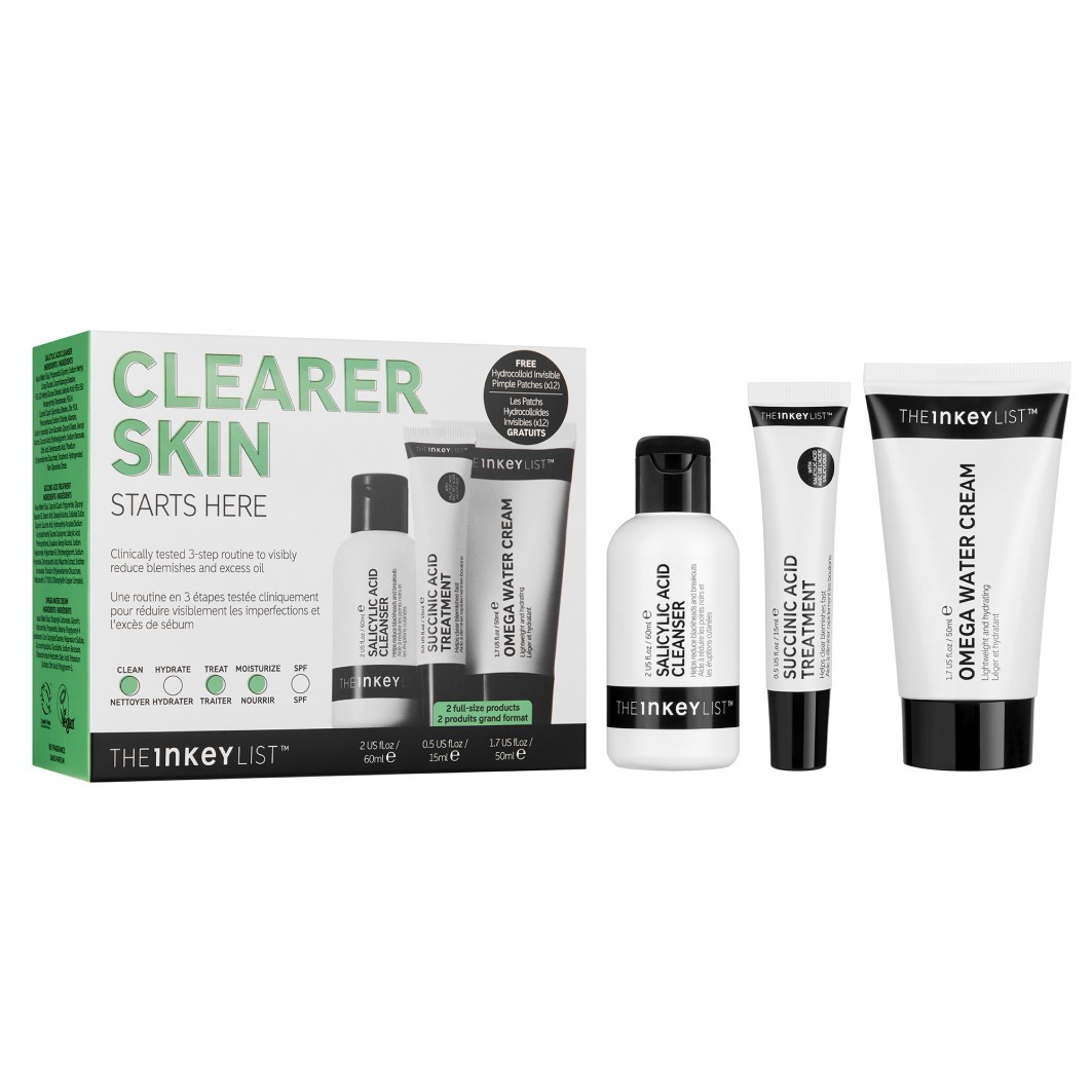 Set pentru curatare faciala pentru The INKEY List Clearer Skin Starts Here 1 buc.
