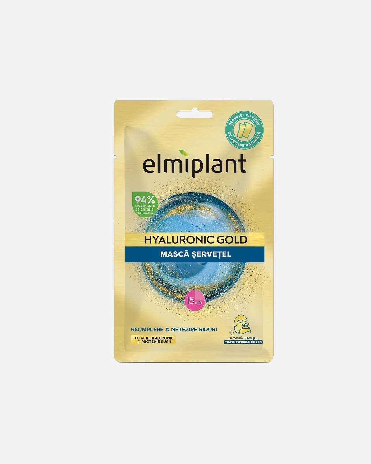 Masca pentru maini pentru Unisex Elmiplant Default Brand Line Hyaluronic Gold Masca Servetel 25 ml