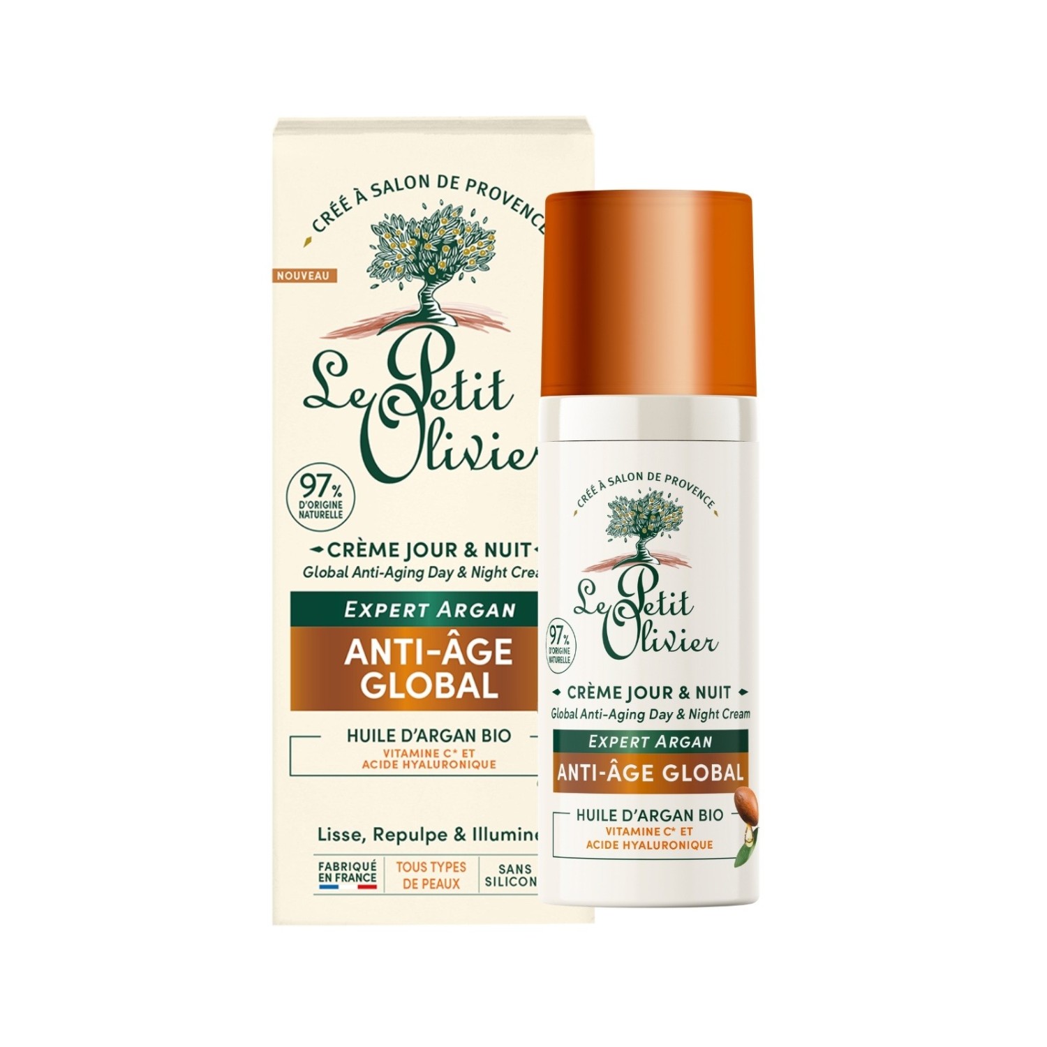 Crema de zi pentru Le Petit Olivier Huile Argan Cream Day and Night 50 ml
