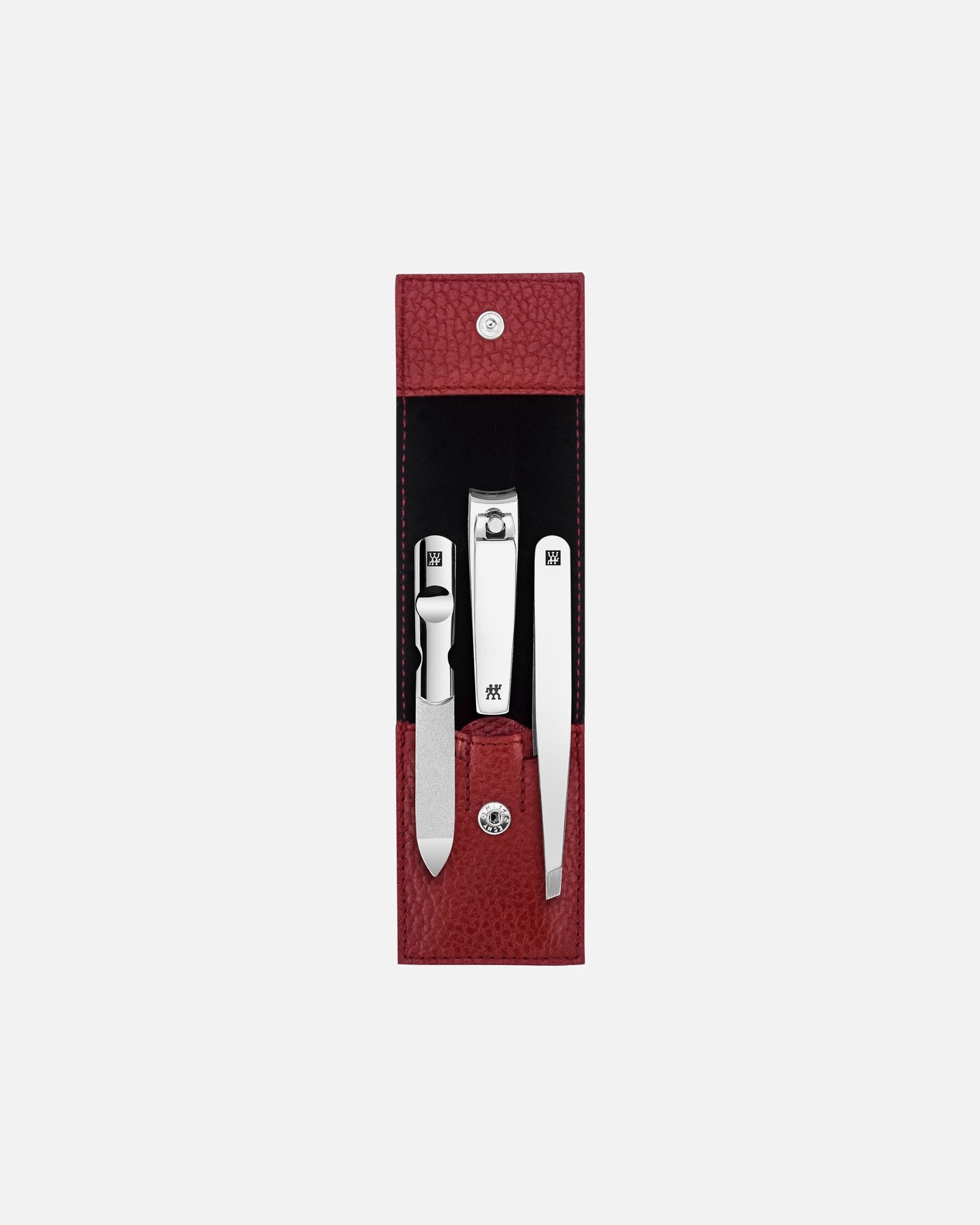 Set ingrijire unghii pentru Unisex Classic Manicure Set 5pcs. Leather, Red 1 Stk.