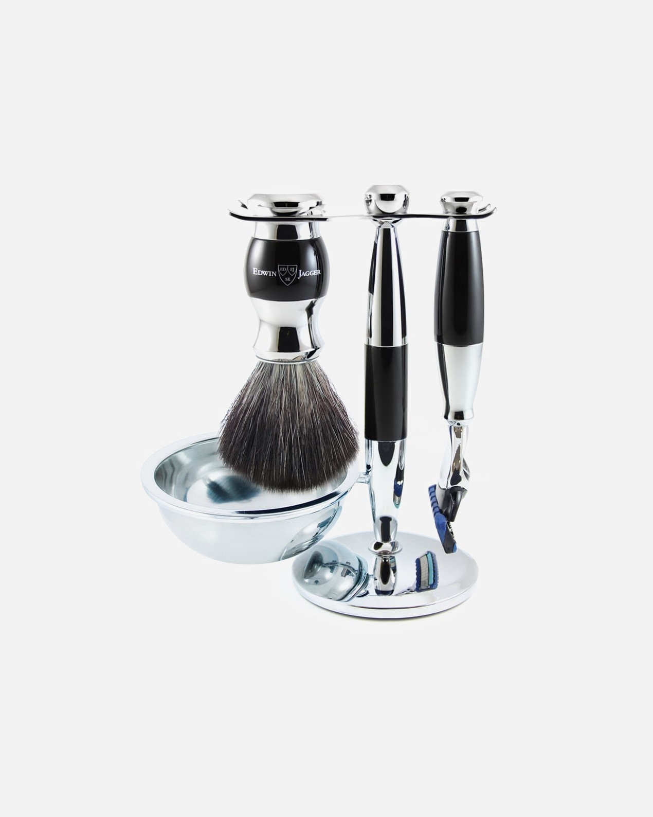 Set ras pentru Unisex EDWIN JAGGER Fusion Ebony Set Gift Set 4 pieces 530 g
