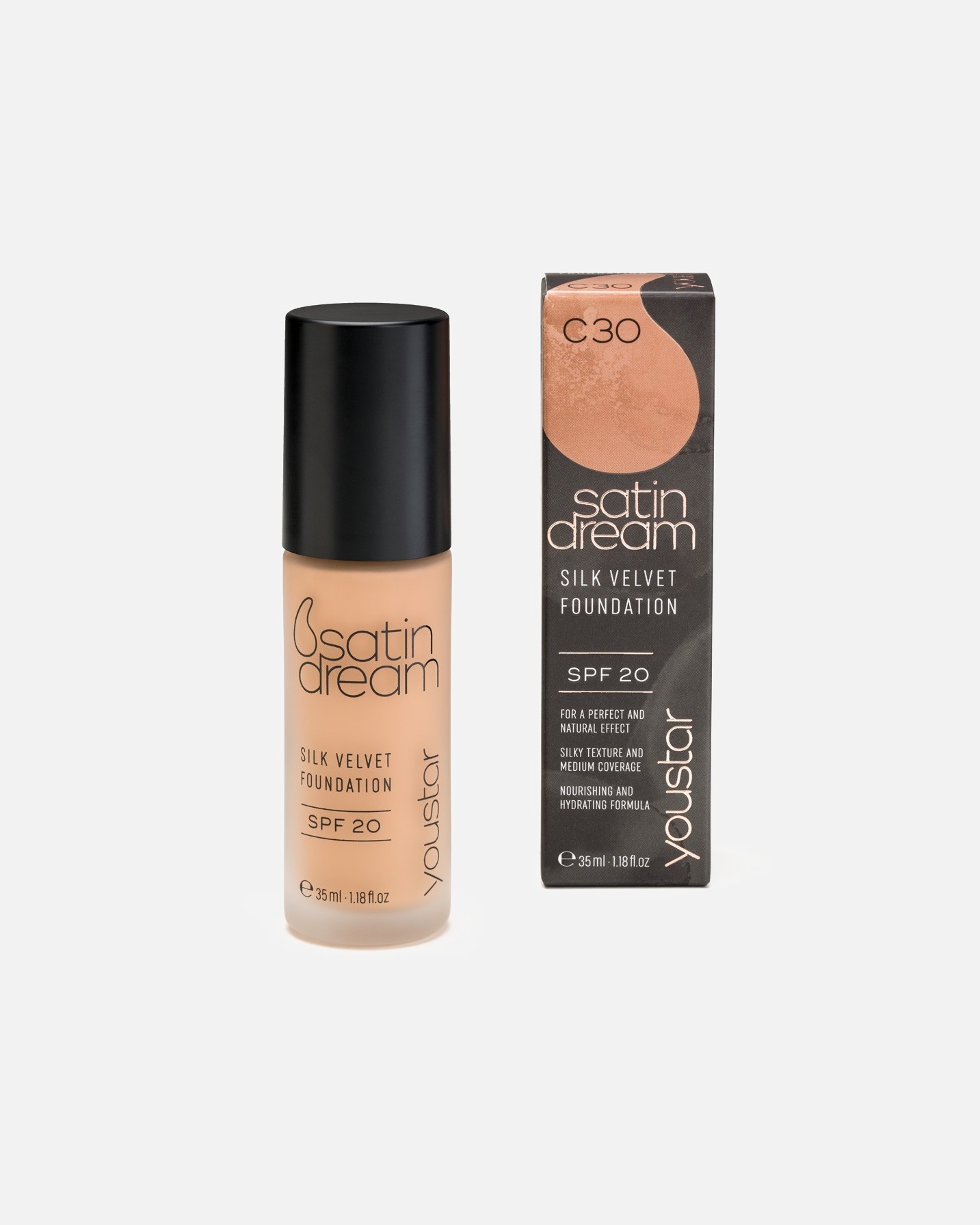 Fond de ten pentru Unisex youstar Satin Dream Silk Velvet Foundation C30