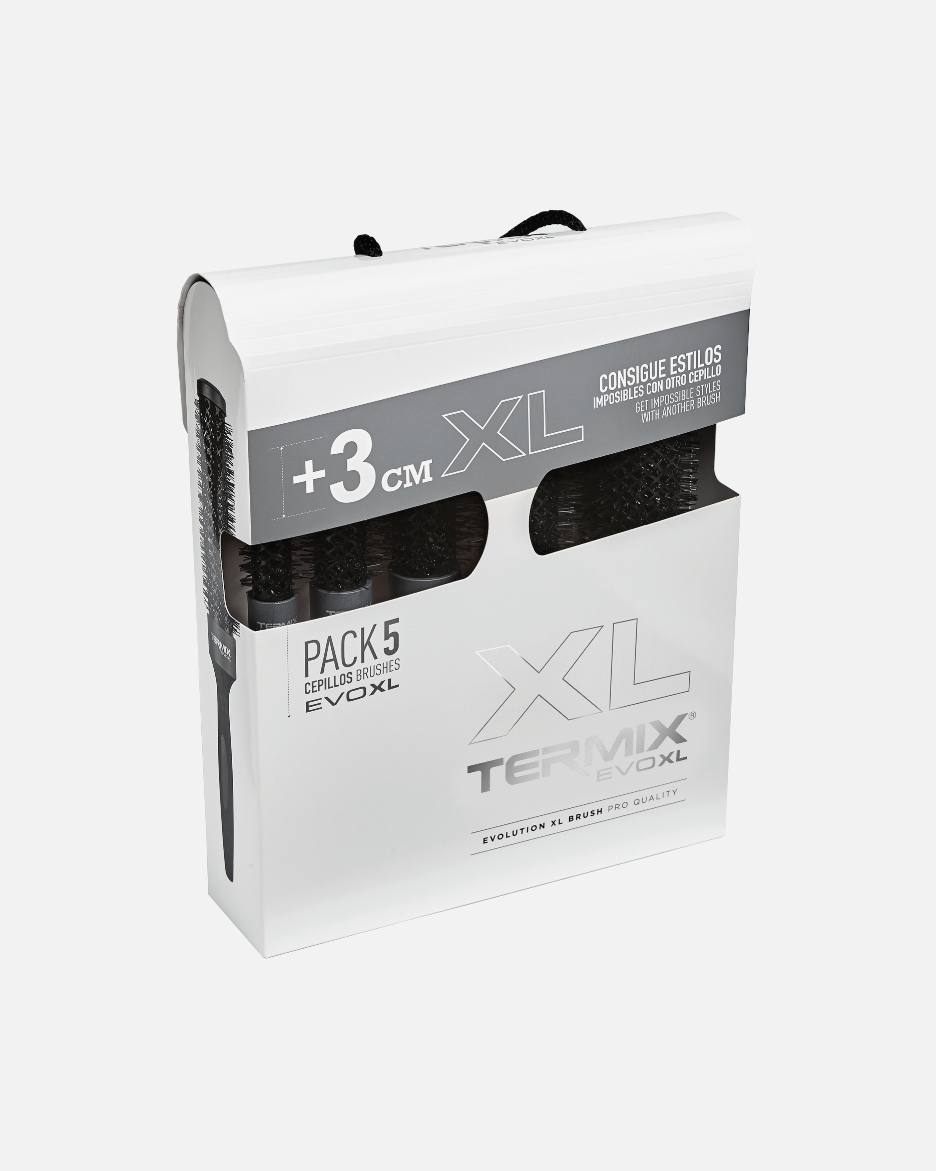 Set ingrijire par pentru Unisex Termix EvoXL, pachet de 5 bucăți Perie rotundă Ø17 + perie rotundă Ø23 + perie rotundă Ø28 + perie rotundă Ø32 + perie rotundă Ø43