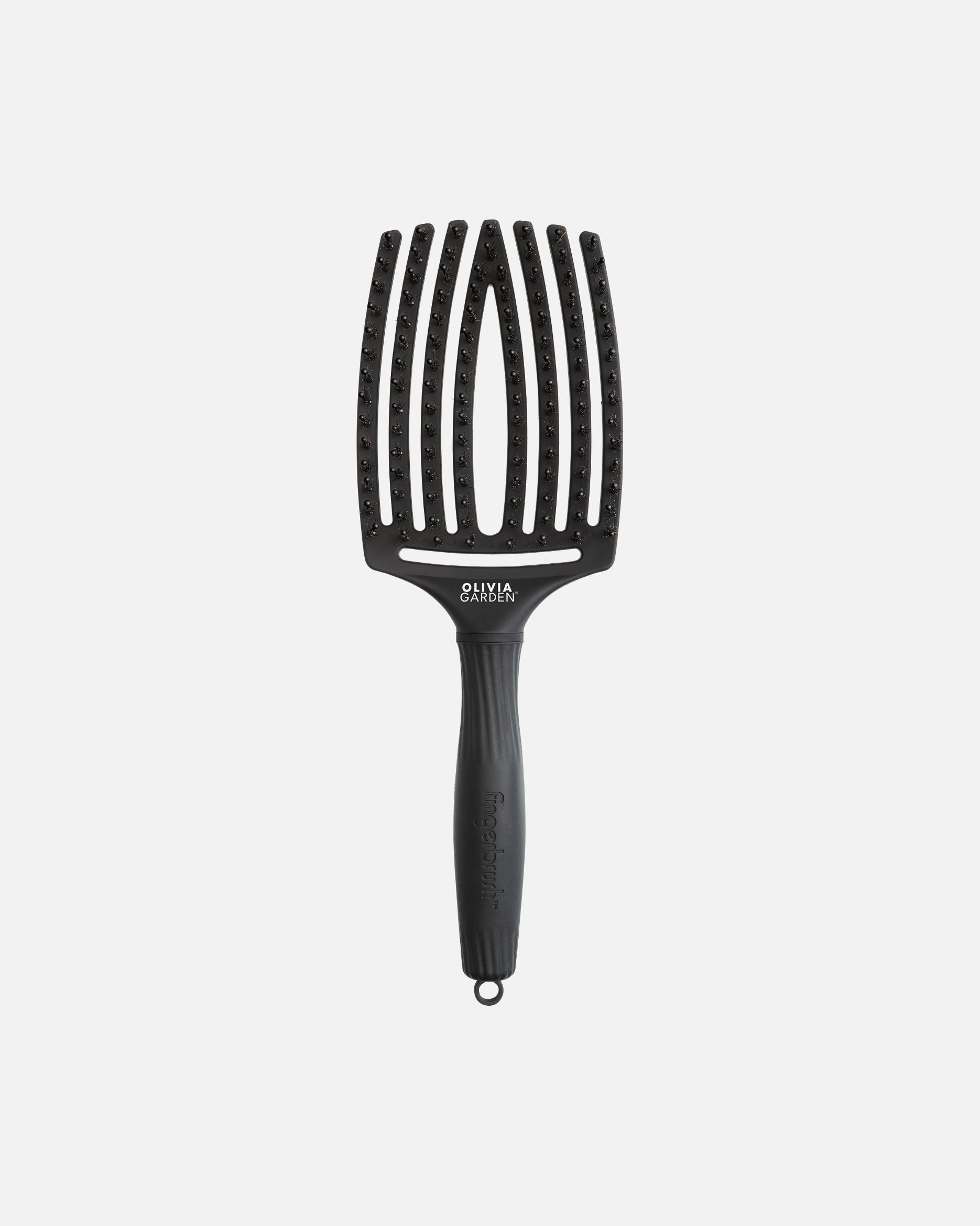 Pensula plata / tip paleta pentru Unisex Olivia Garden Club PERIE DE ÎNGRIJIRE FINGERBRUSH, NEGRU, MĂRIME L 1 bucată