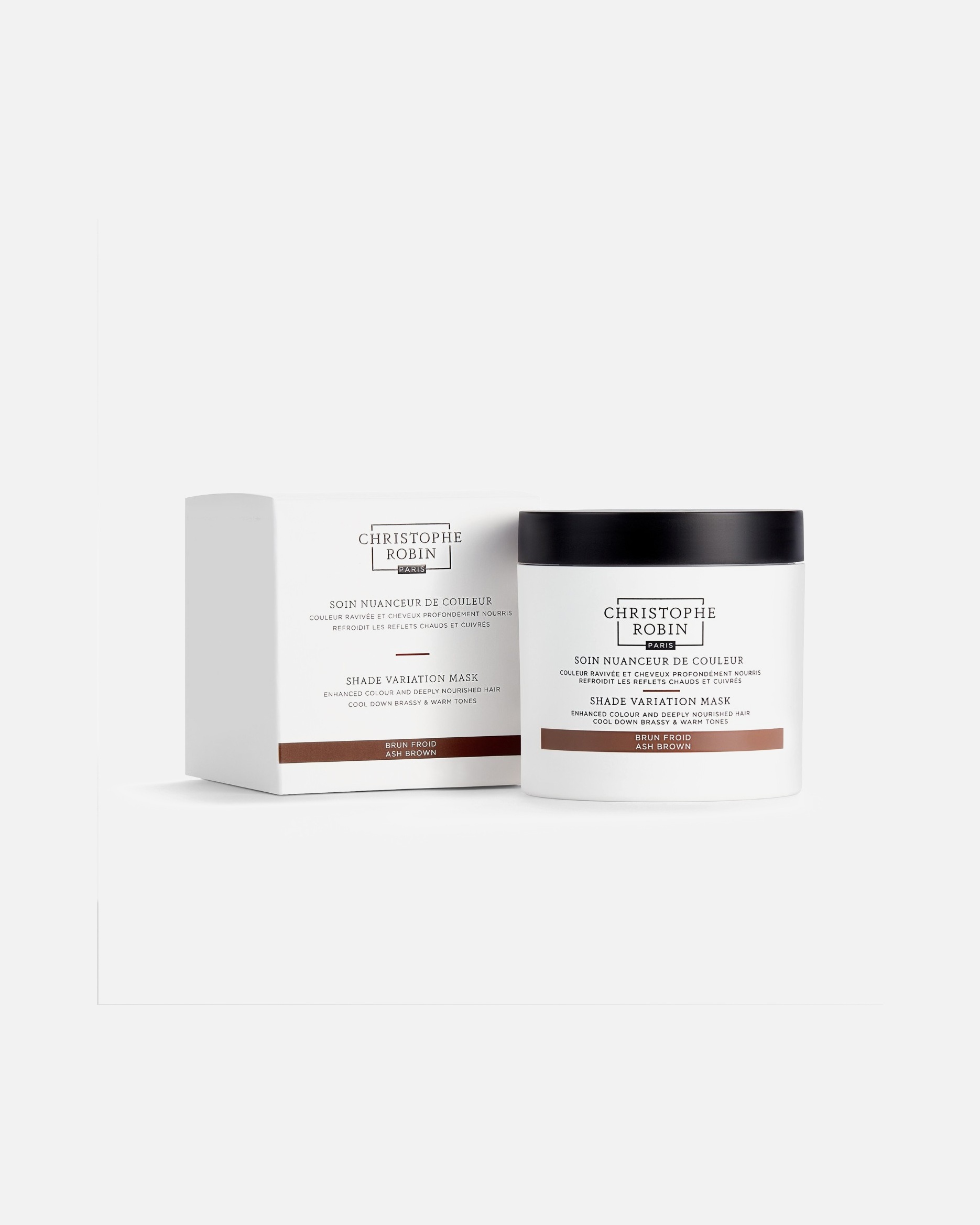 Tratament pentru par pentru Unisex Christophe Robin Produs de îngrijire pentru nuanțarea culorii – Cafeniu rece 250 ml