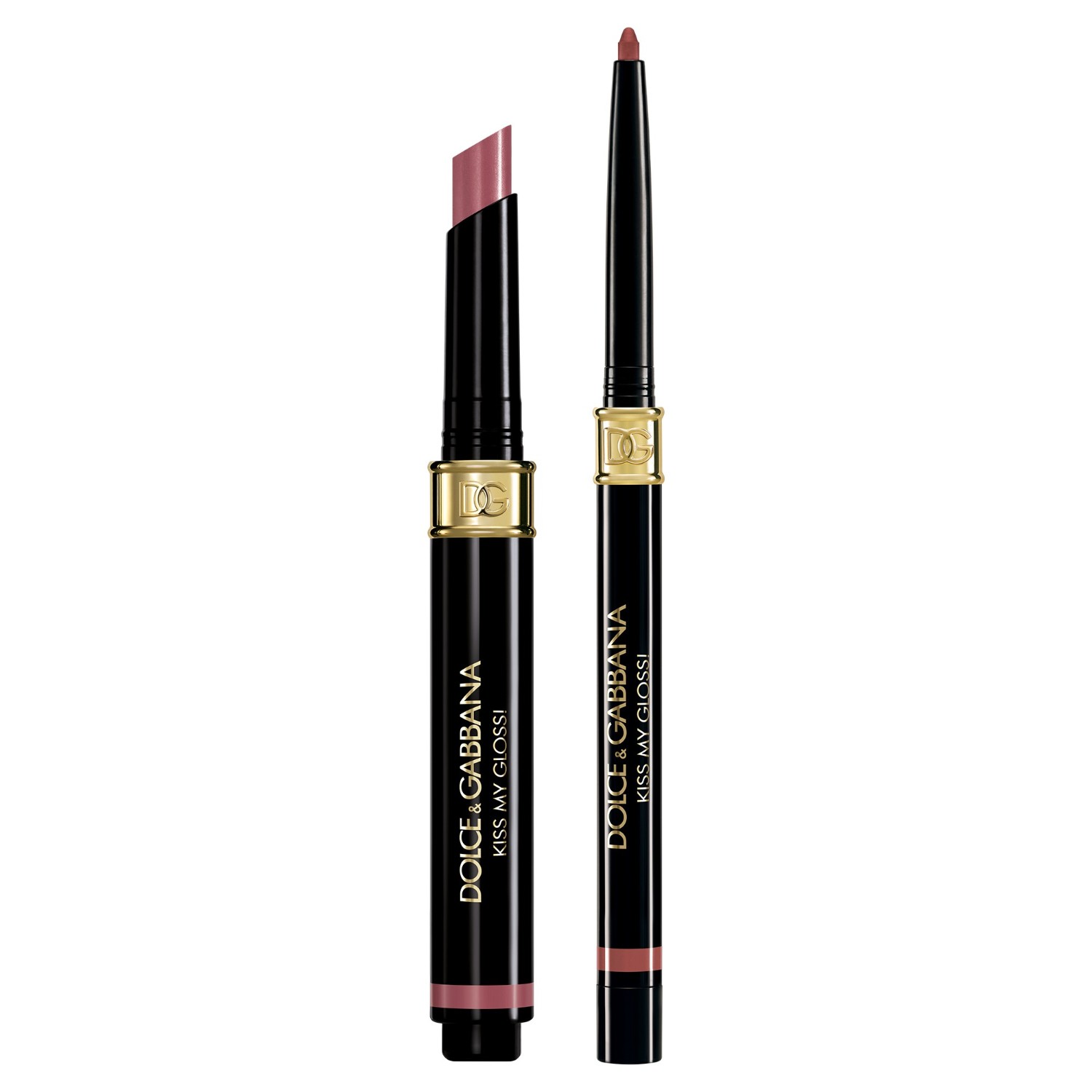 Gloss de buze pentru Dolce&Gabbana Kiss My Gloss! Lip Kit 4D Gloss Stick & Lip Liner Duo 02 Giggle