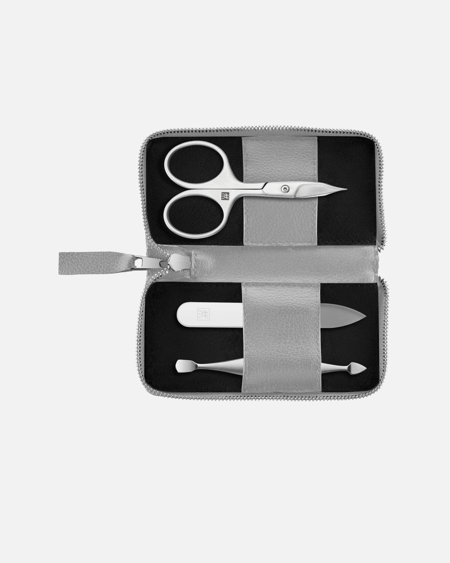 Set ingrijire unghii pentru Unisex Premium Manicure Set 3pcs. Vegan Leather, Grey 1 bucată
