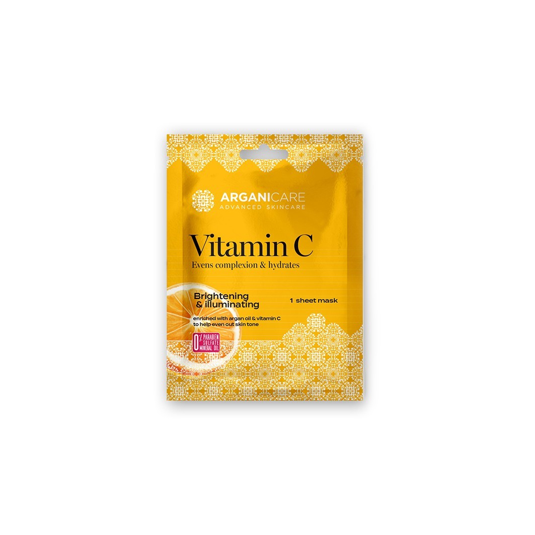 Tratament facial pentru Arganicare Vitamin C Sheet Mask 17 g