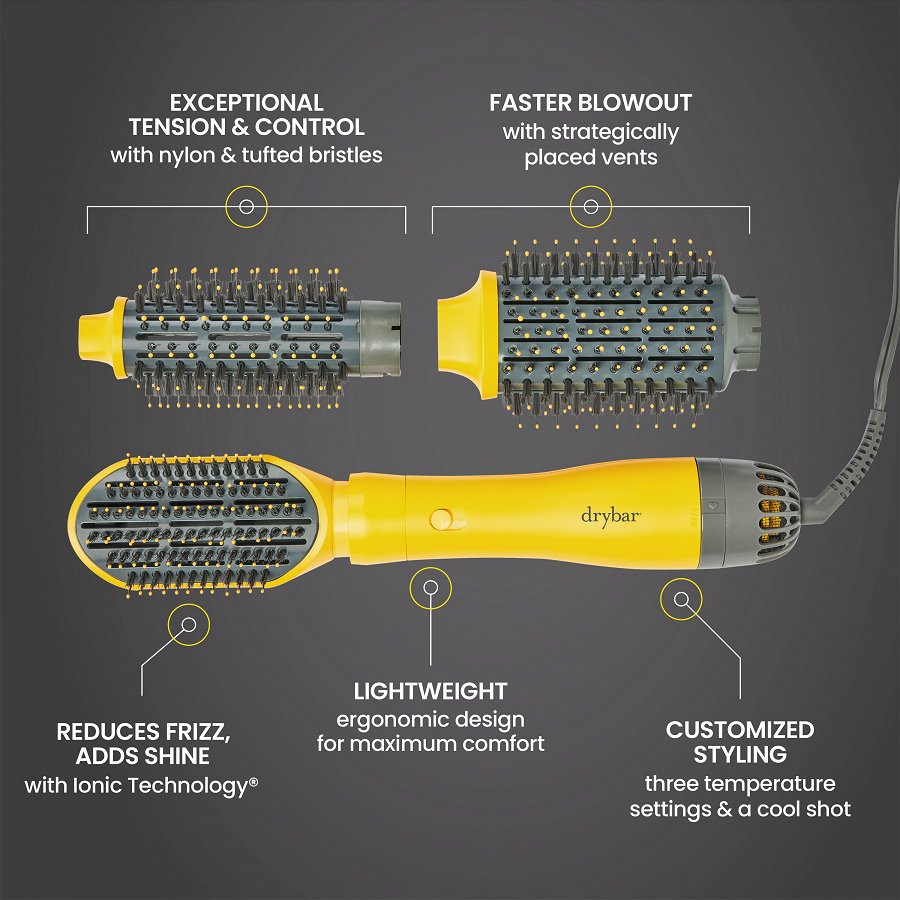 The Triple Shot Interchangeable Blow-Dryer Brush