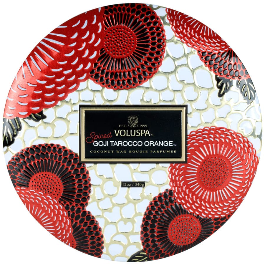 3 Wick Tin Candle Spiced Goji Tarocco Orange