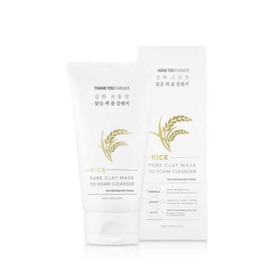 Rice Pure Clay Mask to Foam Cleanser