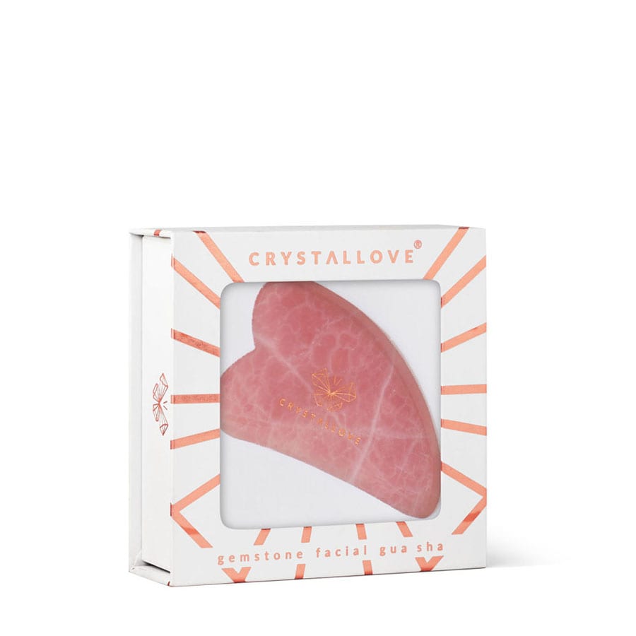 Placuta 3D pentru masaj facial gua sha din cuart roz