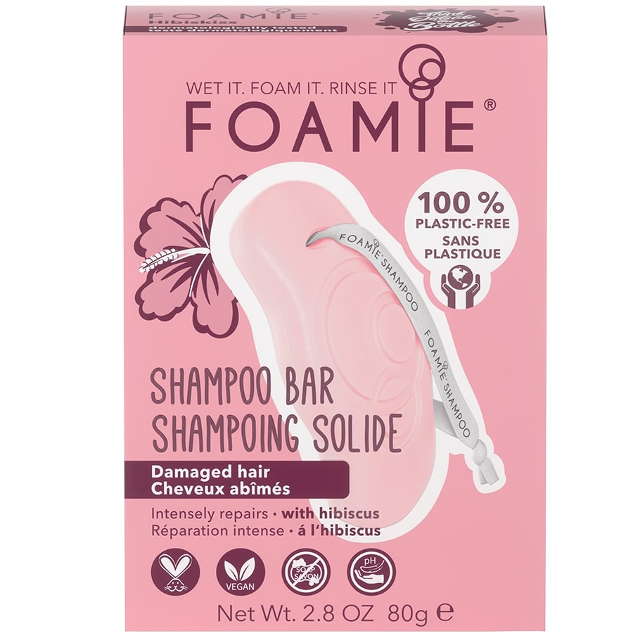 Foamie Hibiskiss Shampoo Bar For Damaged Hair  Sampon 80 g