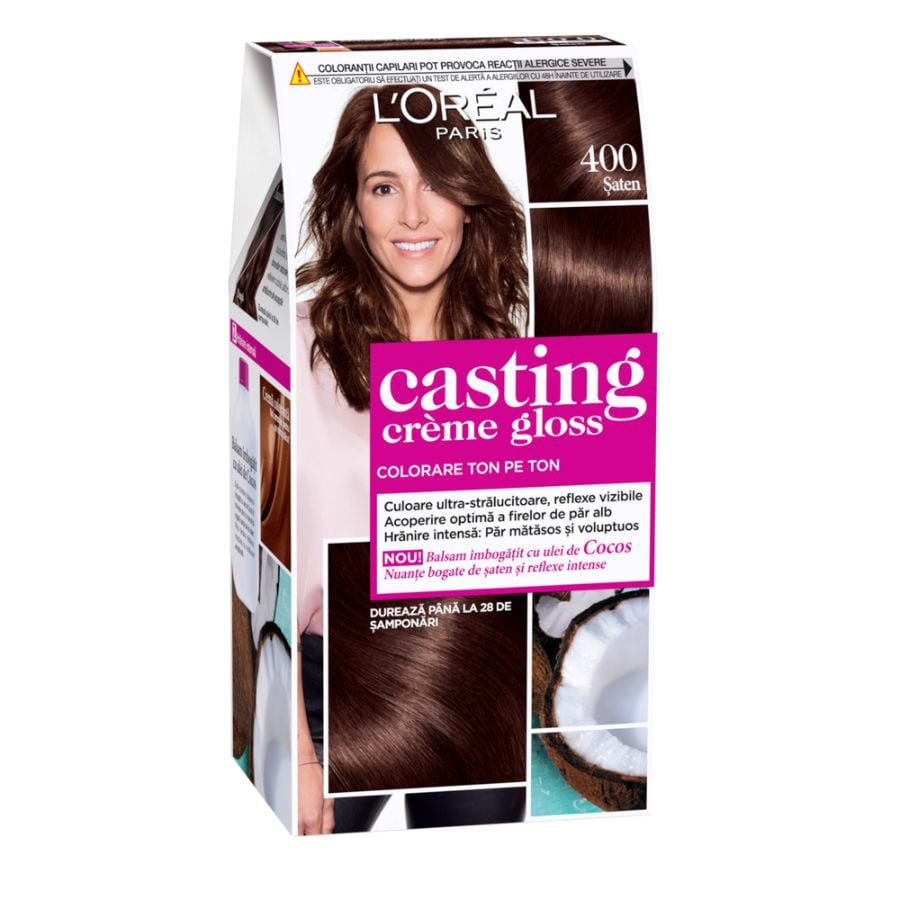 L'Oreal Paris Vopsea De Par Permanenta Cu Amoniac Casting Creme Gloss Chatain Vopsea Par 1 Bucată