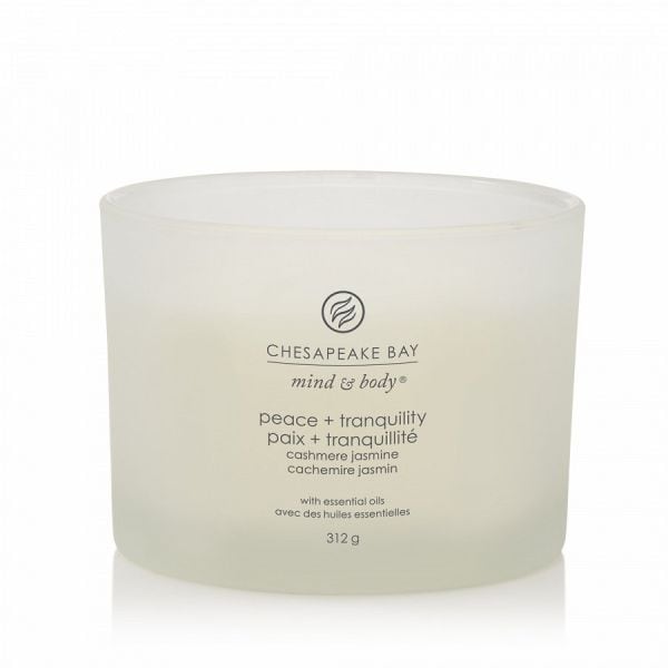 Chesapeake Bay Candle Peace & Tranquility Cashmere Jasmine 3 Wicks Jar  Lumanari 312 g