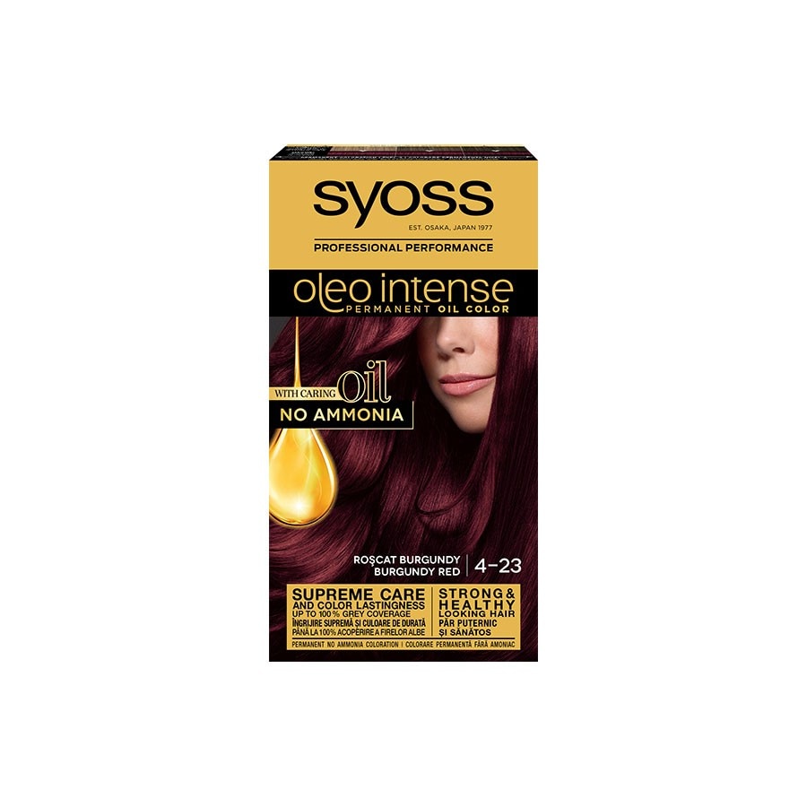 Syoss Vopsea De Par Permanenta Oleo Intense Roscat Burgundy Vopsea 115 ml