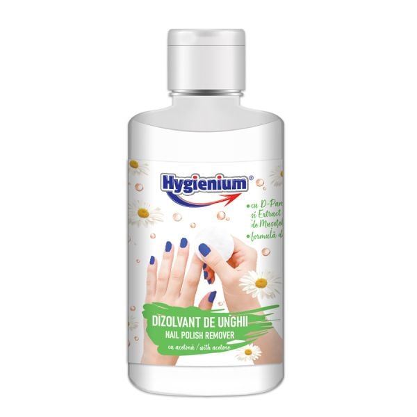 Hygienium Nail Polish Remover With Acetone With Chamomille Extract  Dizolvant Unghii 200 ml