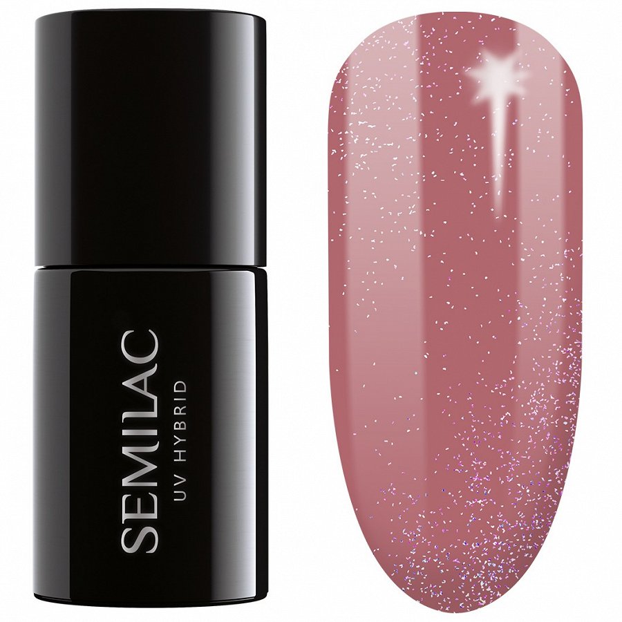 Semilac UV Gel Polish Shimmer Dust Caramel Lac Unghii 7 ml
