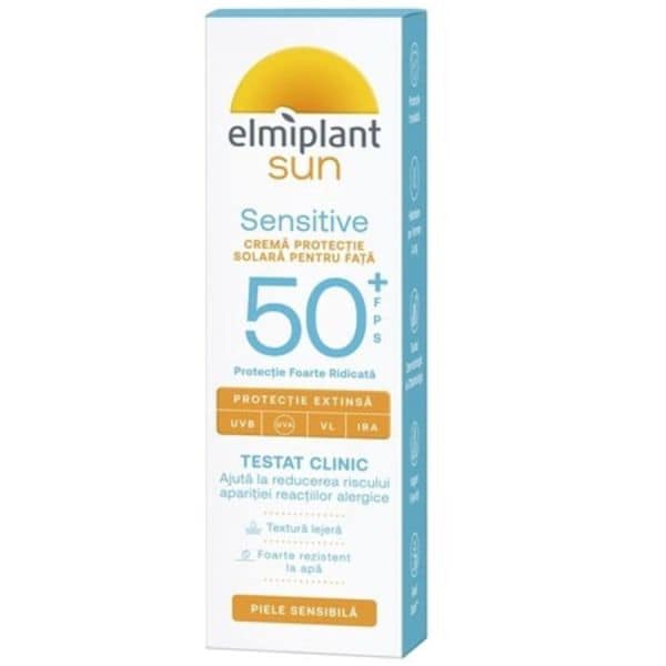 Elmiplant Sun Protection Cream For Face SPF 50+ Sensitive  Protectie Solara 50 ml