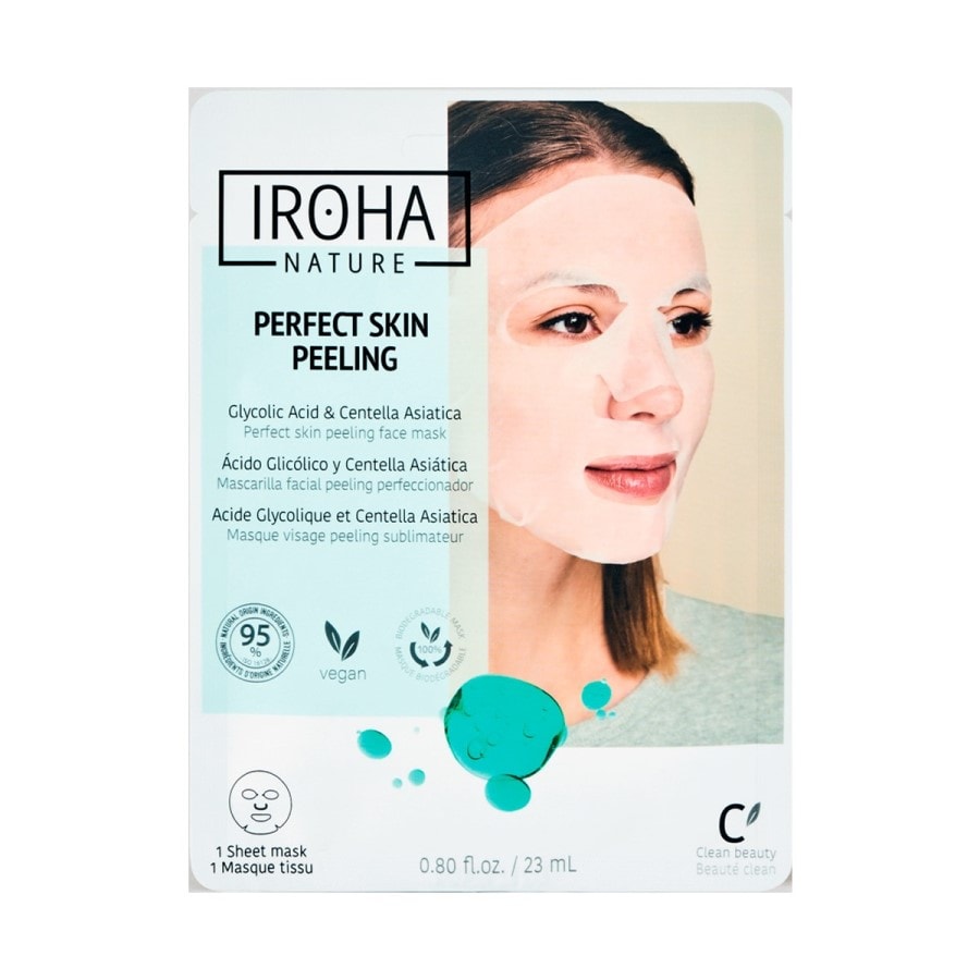 Iroha Tissue Face Mask  Perfect Skin Peeling-Glycolic Acid & Centella Asiatica  Masca 18 ml