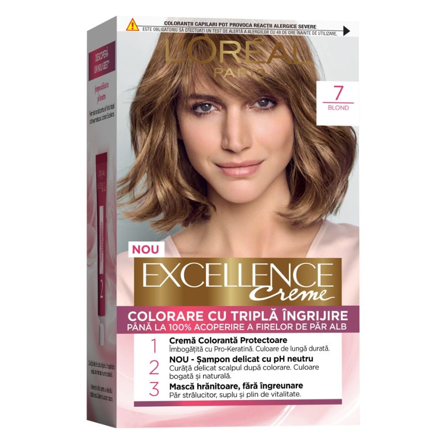 L'Oreal Paris Vopsea De Par Permanenta Cu Amoniac Excellence Creme Blond Vopsea Par 1 Bucată