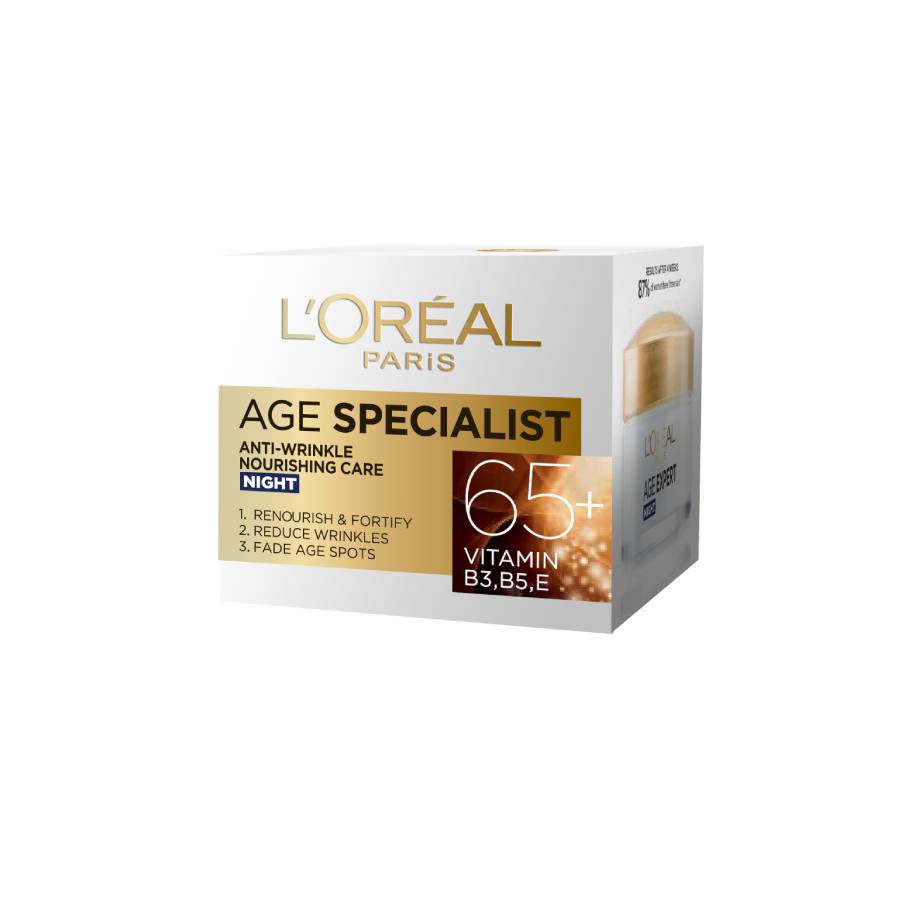 L'Oreal Paris Age Specialist 65+ Crema De Noapte Antirid Hranitoare  Crema Fata 50 ml