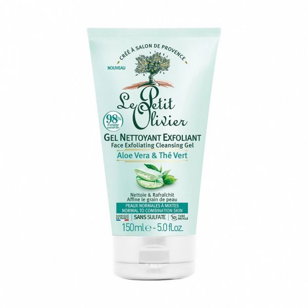 Le Petit Olivier Exfoliating Cleansing Gel Aloe Vera & The Vert  Gel Curatare 150 ml