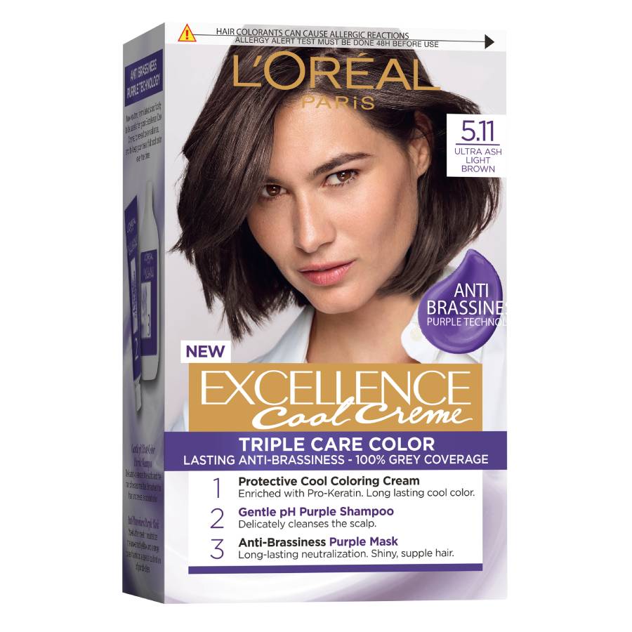 L'Oreal Paris Vopsea De Par Permanenta Cu Amoniac Excellence Creme .Ultra Ash Light Brown Vopsea Par 192 ml