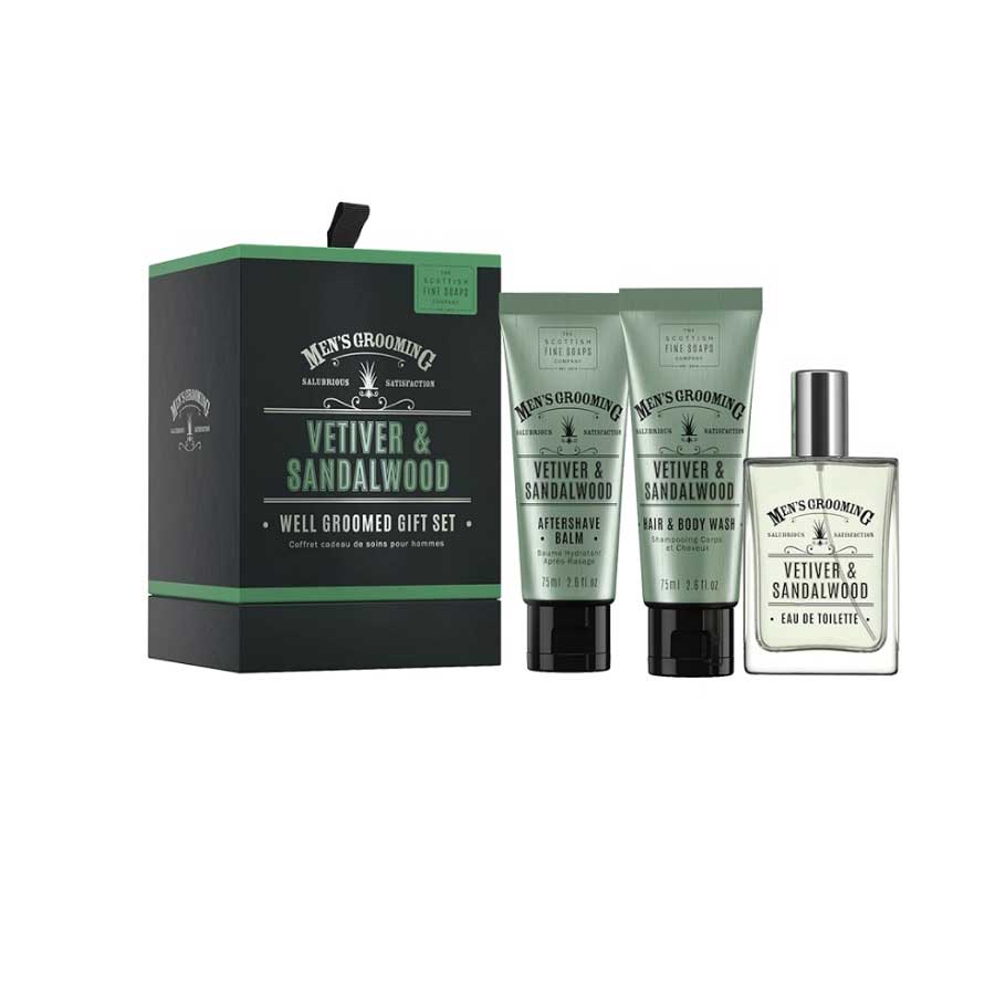 Scottish Fine Soaps Vetiver & Sandalwood Well Groomed Gift Set  Set Ingrijire 1 Bucată