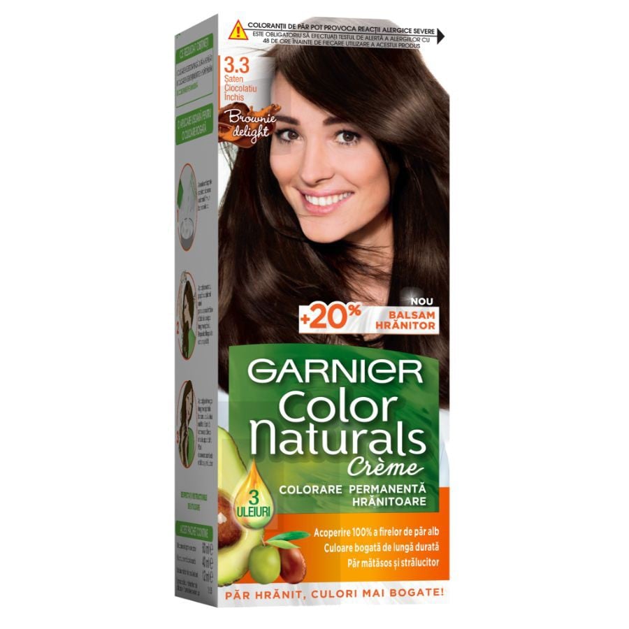 Garnier Color Naturals Vopsea De Par Permanenta .Saten Cioco Inchis Vopsea Par 1 Bucată