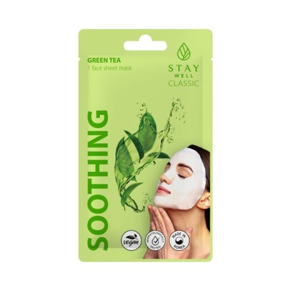 Stay Well Classic Sheet Mask Green Tea Soothing  Masca 22 g