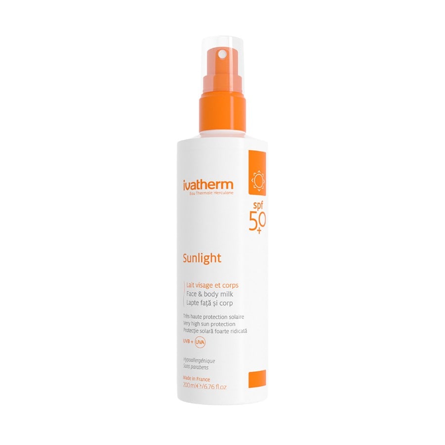 Ivatherm Sunlight Lapte Fata Si Corp SPF 50+  Crema Corp 200 ml