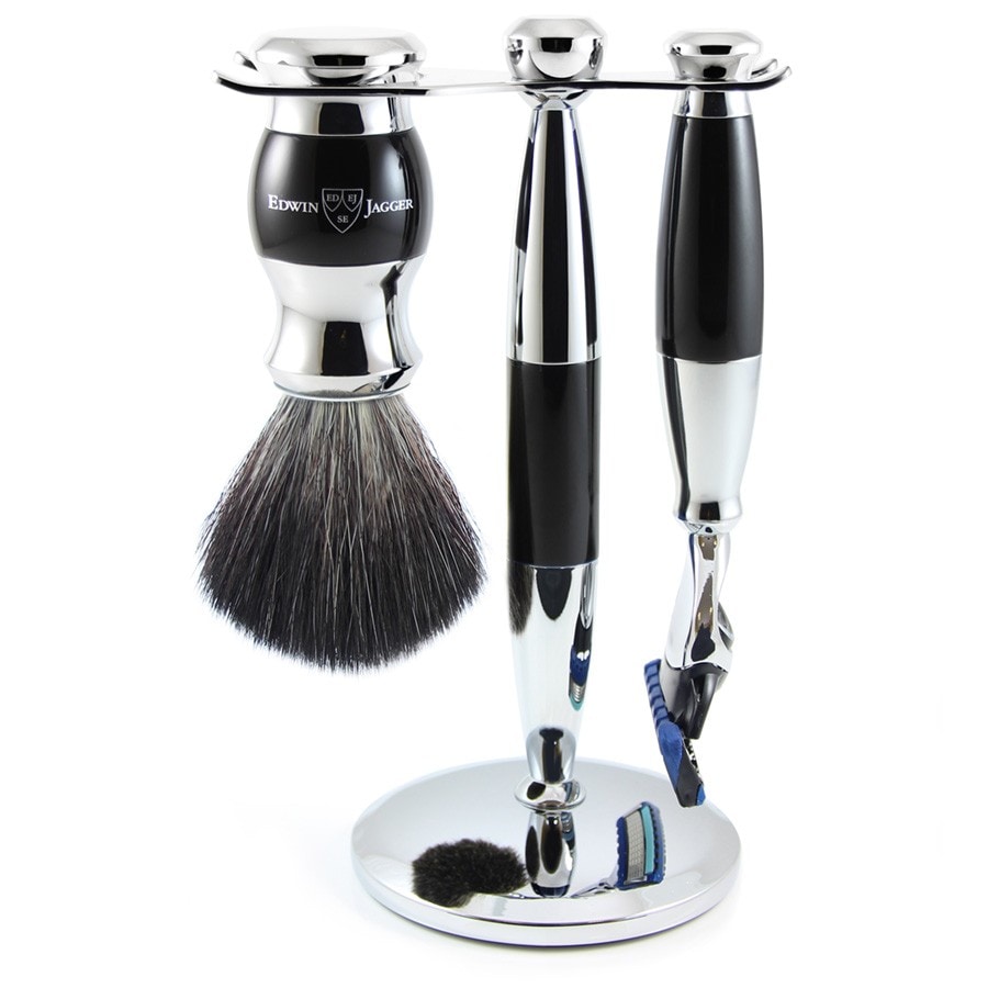 Edwin Jagger Fusion Chrome Ebony Gift Set 3 Pieces  Set Ingrijire 392 g