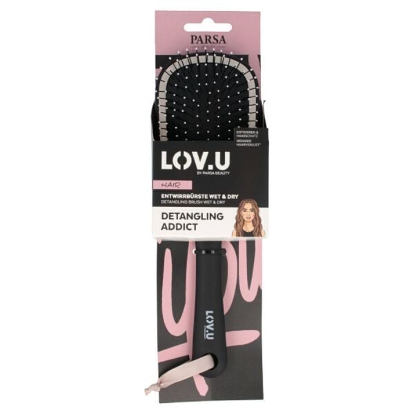 Parsa Beauty Detangling Brush Wet&Dry LovU Black Perie 1 Bucată