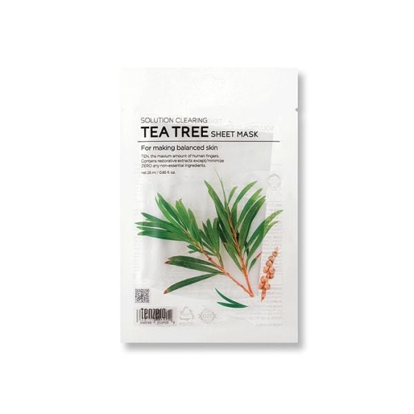 Tenzero Solution Clearing Tea Tree Sheet Mask  Masca Fata 25 g