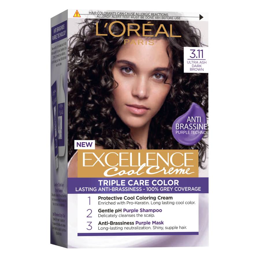 L'Oreal Paris Vopsea De Par Permanenta Cu Amoniac Excellence Creme .Ultra Ash Dark Brown Vopsea Par 192 ml