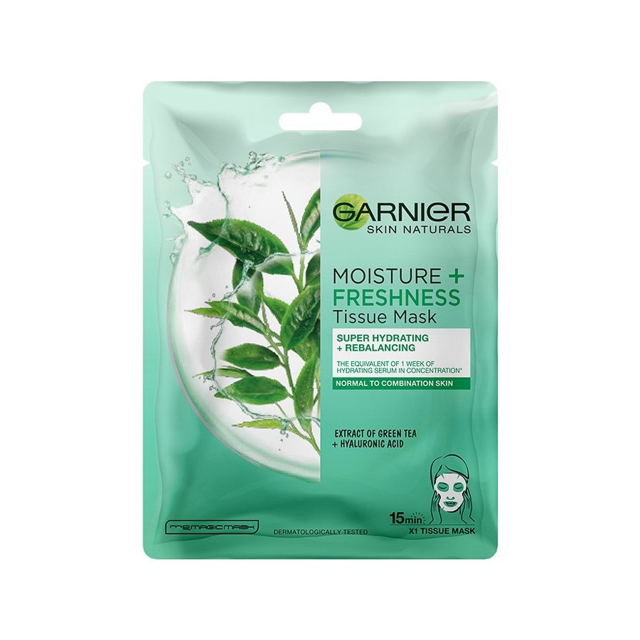 Garnier Masca Servetel Hydrabomb Cu Extract De Ceai Verde  Masca Fata 32 ml