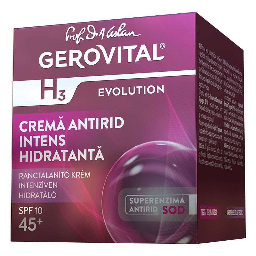 Gerovital H3 Evolution Anti Wrinkle Cream Highly Moisturizing SPF 10  Crema Fata 50 ml