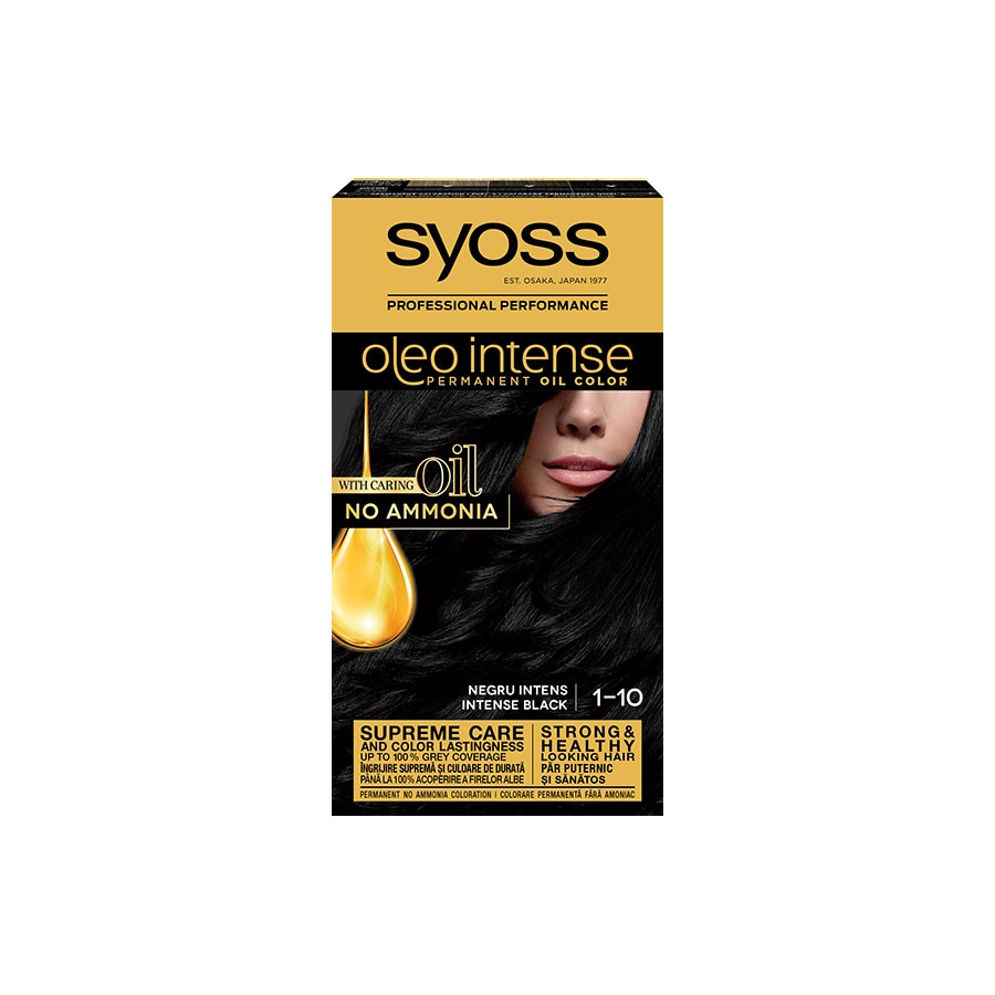 Syoss Vopsea De Par Permanenta Oleo Intense Negru Intens Vopsea 115 ml
