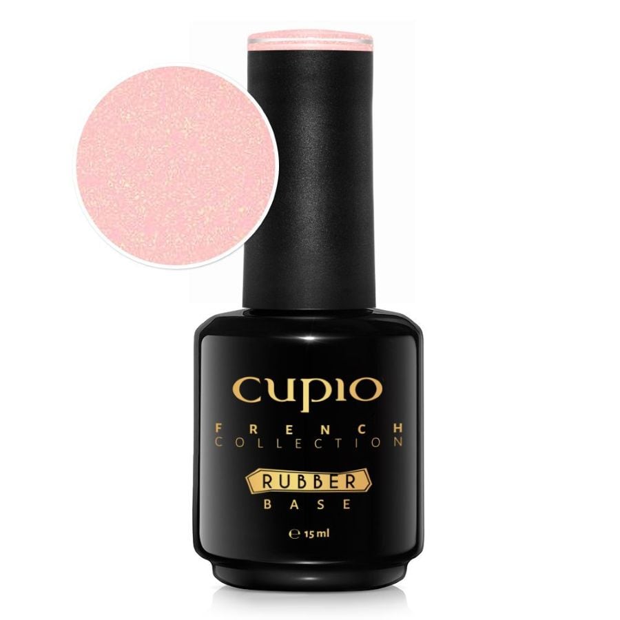 Cupio Rubber Base French Collection Blush Shimmer Gold Base Coat 15 ml