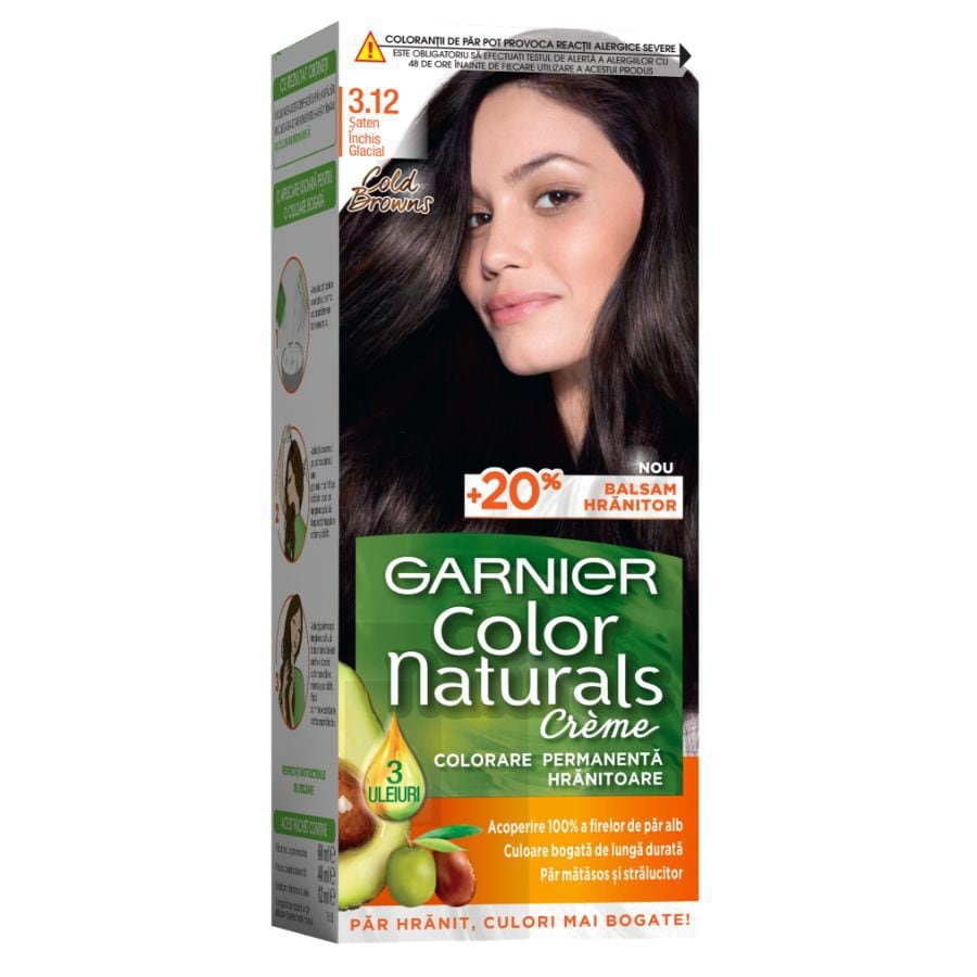 Garnier Color Naturals Vopsea De Par Permanenta .Saten Inchis Glacial Vopsea Par 1 Bucată