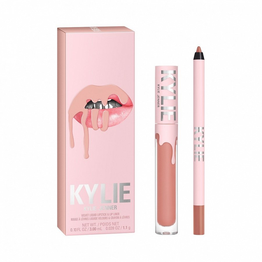 KYLIE COSMETICS Velvet Lip Kit Bare Set Machiaj 4 Bucată