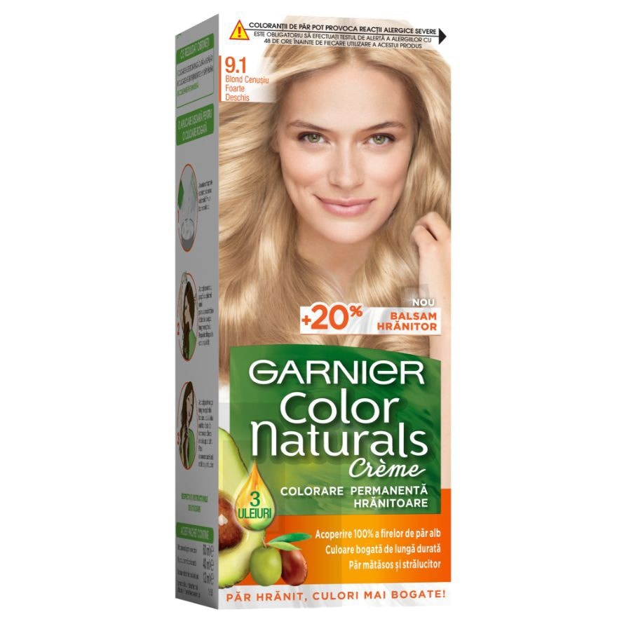 Garnier Color Naturals Vopsea De Par Permanenta .Blond Cenusiu Foarte Des Vopsea Par 1 Bucată