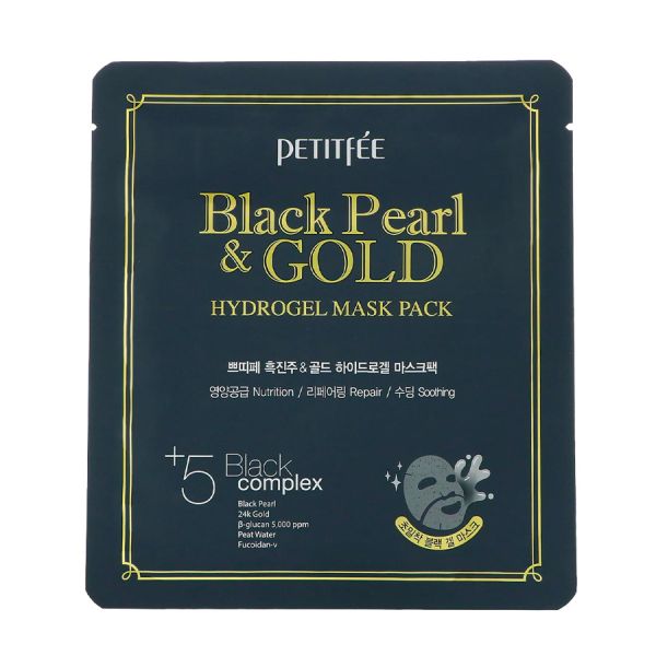 Petitfee Black Pearl & Gold Hydrogel Mask Pack  Masca 1 Bucată