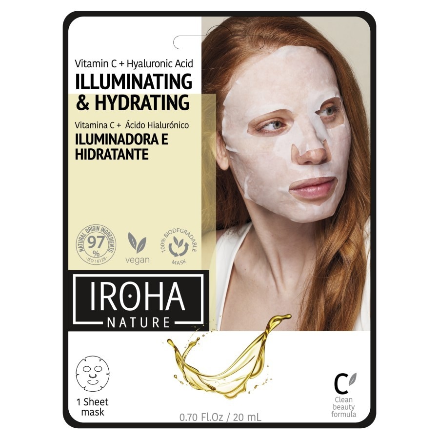 Iroha Tissue Face Mask BrighteningVitamin C +Hyaluronic Acid  Masca 23 ml