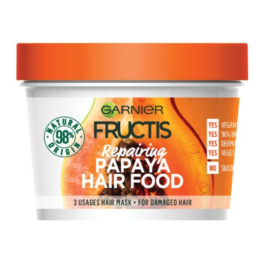 Garnier Fructis Hair Food Masca Reparatoare Papaya  Masca Par 390 ml
